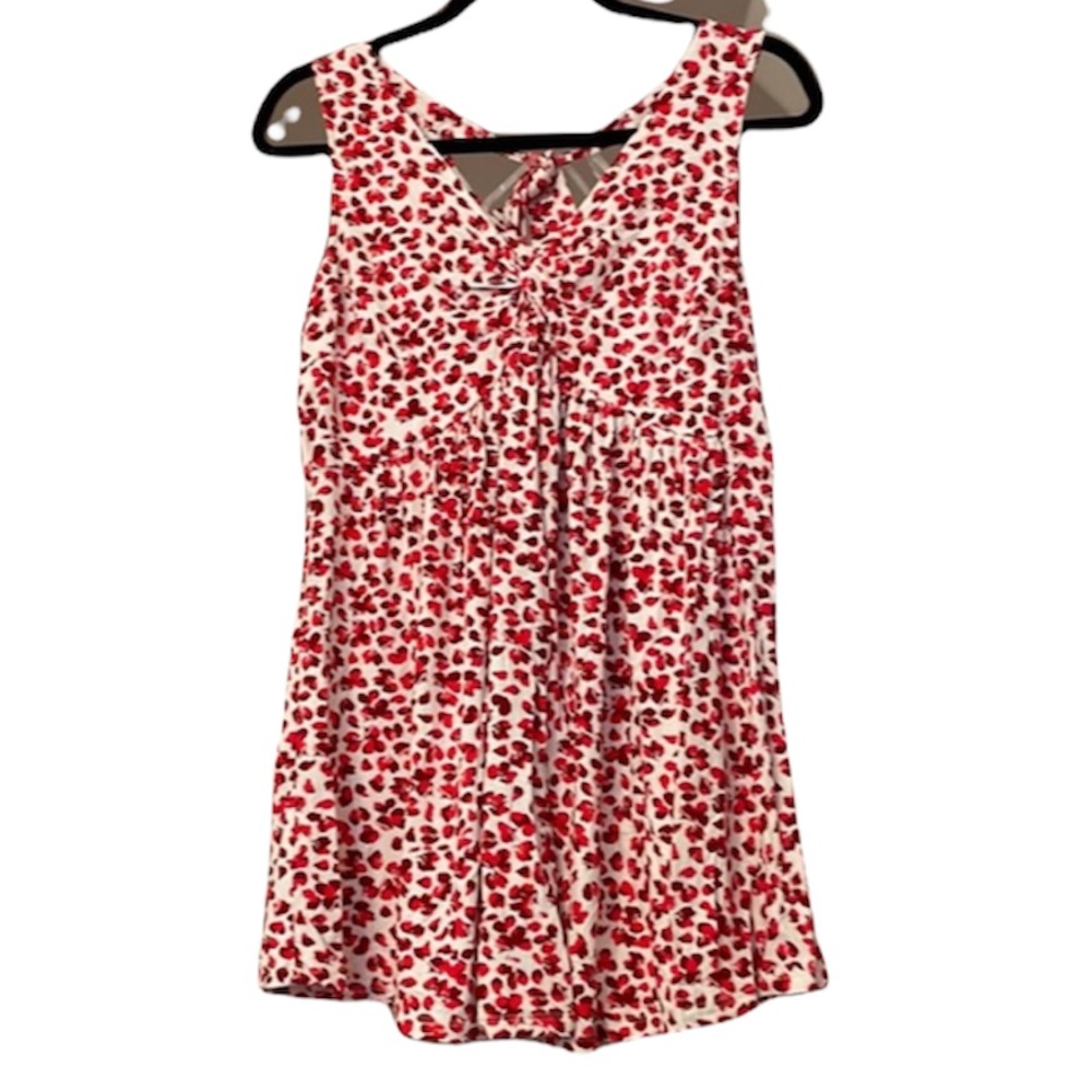 Isabel Maternity Red & White Sleeveless Top, Size M
